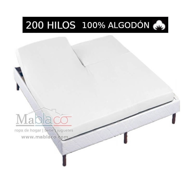 Sábana Bajera 100% Algodón 200 hilos Cama Articulada Patalón Forma V Largo 200 cm y altura hasta 25 cm Royal Sábana Bajera 100% Algodón 200 hilos Cama Articulada Patalón Forma V Largo 200 cm y altura hasta 25 cm Royal