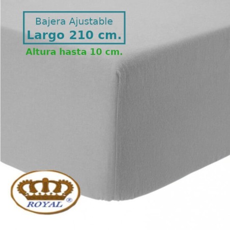 Sábana Bajera Franela Algodon Largo Especial 210 cm y altura hasta 10 cm. Royal