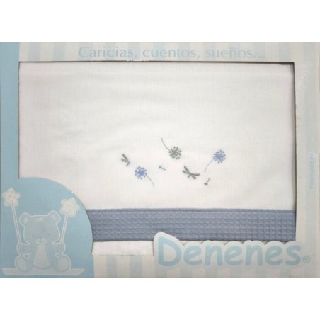 Juego Sábanas Bebé Libélula Azul 100% Algodón