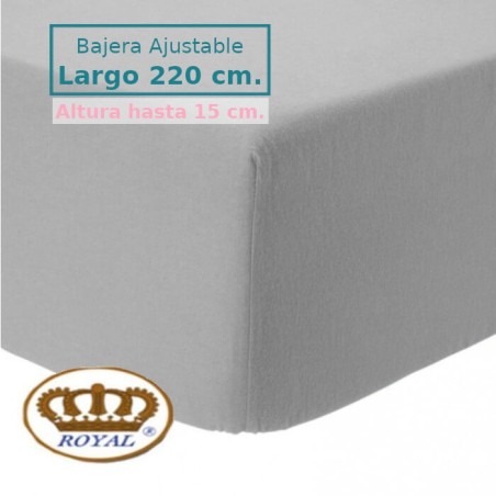 Sábana Bajera Franela Algodon Largo Especial 220 cm y altura hasta 15 cm. Royal
