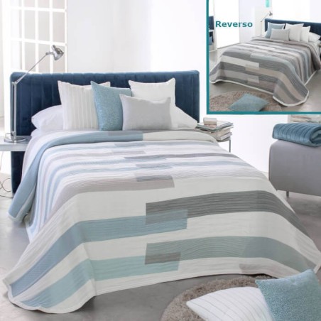 Colcha Jacquard Reversible Ailyn azul Reig Marti