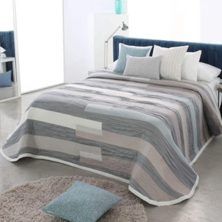 Colcha Jacquard Reversible Ailyn azul Reig Marti - reverso