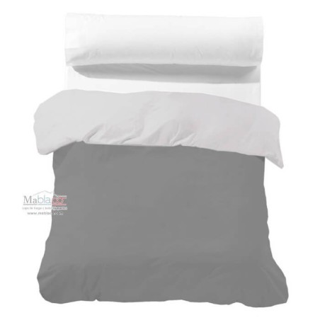 Funda Nórdica Bicolor ANTRACITA reverso PERLA Royal 1 pieza