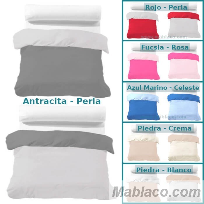 Funda Nordica Cunas de Bebe Bicolor Liso Royal REVERSIBLE