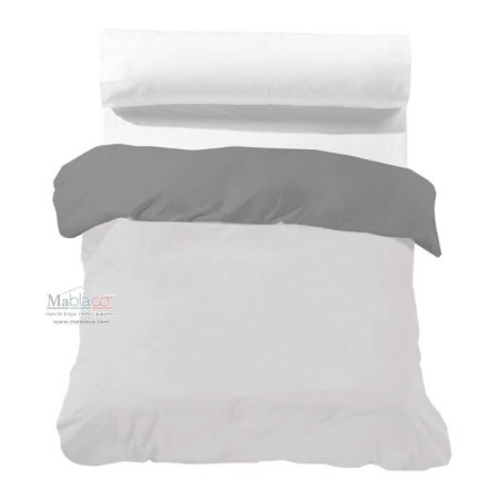  	Funda Nórdica Bicolor ANTRACITA reverso PERLA invertida Cuna Bebé Royal 1 pieza Reversible