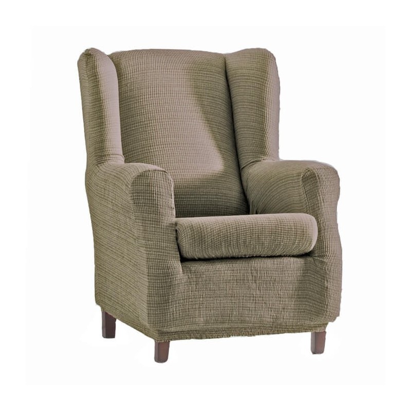 Funda de Sillón Orejero Elástica Aquiles Beige oscuro