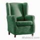 Funda de Sillón Orejero Elástica Aquiles Beige Verde