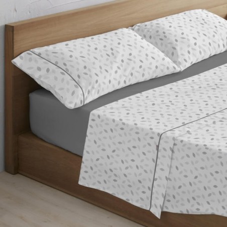 Juego de Sábanas Lucy Gris Estela 100% Algodón