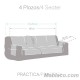 Medidas Cubre Sofá Francesca 4 plazas