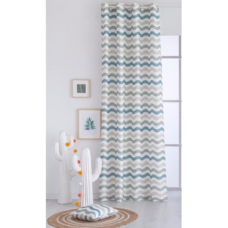 Cortina Dunas Turquesa confecionadas con ollaos Confecciones Paula