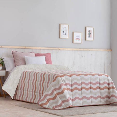 Edredón Comforter Dunas Nude reverso Borreguillo Sherpa Confecciones Paula