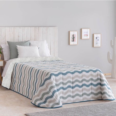 Edredón Comforter Dunas Turquesa reverso Borreguillo Sherpa Confecciones Paula