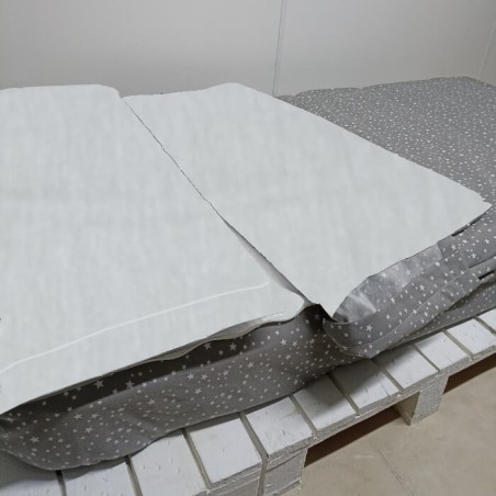 Lateral Saco Nórdico invierno Franela Algodón Nido Gris Estrellas Royal Con Cremallera y Fuelle