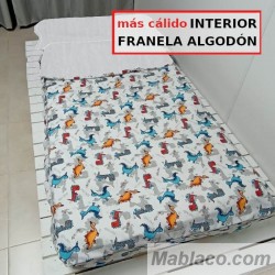  Saco Nórdico Bebé Franela Algodón Invierno Dinosaurios Con Cremallera y Fuelle Royal 