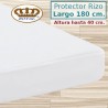 Protector Colchón Rizo Algodón Impermeable transpirable Largo Especial 180 cm Alto hasta 40 cm ROYAL