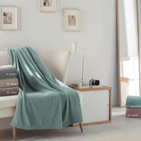 Manta Plaid Sofá Soft Jacquard Espiga