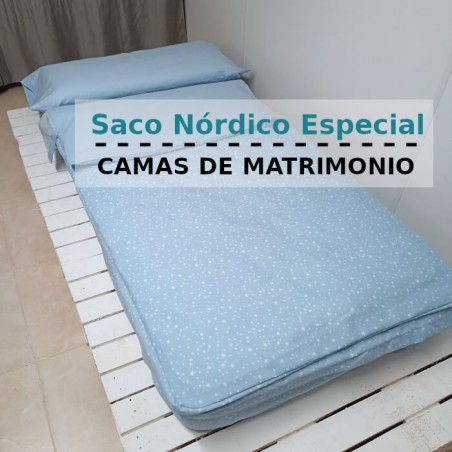 Saco Nórdico Nido Celeste Estrellas Cama de Matromonio Con Cremallera Y Fuelle Royal