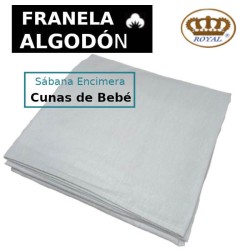 Sábana Encimera de Invierno Franela Algodón Gris Cunas de Bebé liso Royal 