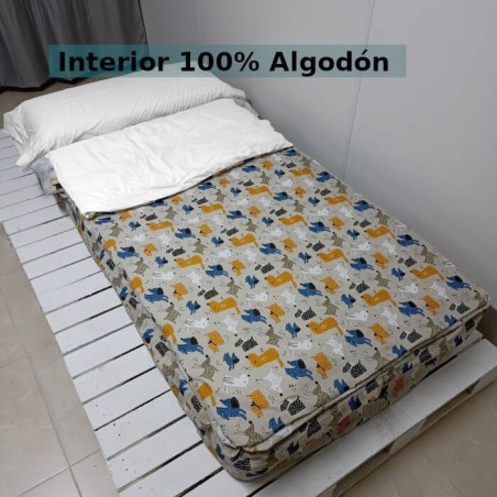 Saco Nórdico Perritos Lino interior 100% Algodón 200 hilos Royal