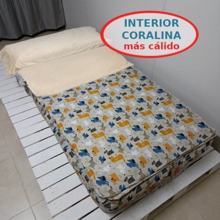 Saco Nórdico interior Coralina beige Invierno Perritos Lino Infanitl Royal