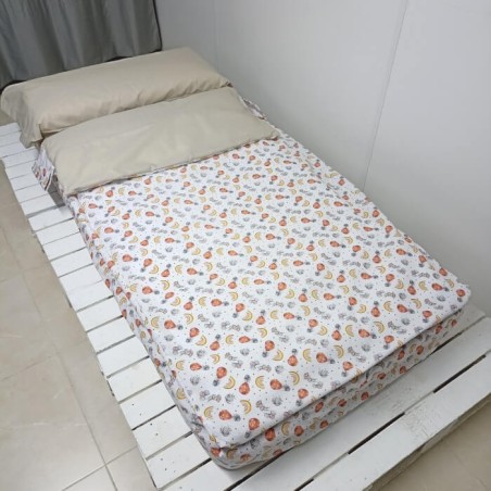 Saco Nórdico Conejitos Arcoiris Con Cremallera y Fuelle Royal Infantil