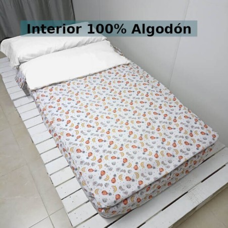 Saco Nórdico Bebé Conejitos Arcoíris interior 100% Algodón 200 hilos Royal