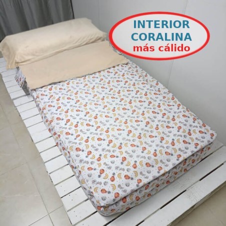 Saco Nórdico interior Coralina beige Invierno Conejitos Arcoíris Royal