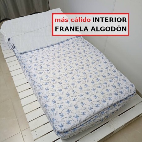 Saco Nórdico Bebé Franela Algodón Invierno Avioncitos azul Con Cremallera y Fuelle Royal 