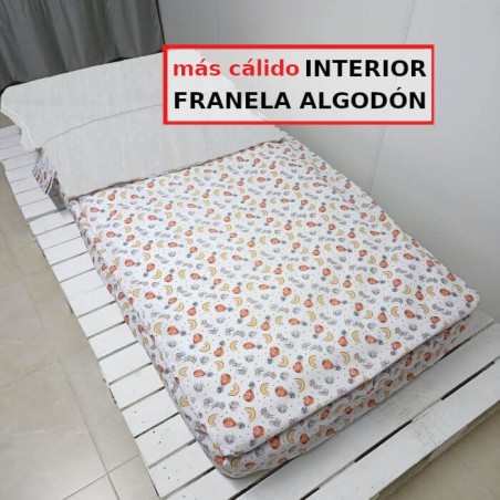 Saco Nórdico Bebé Franela Algodón Invierno Conejitos Arcoíris Con Cremallera y Fuelle Royal