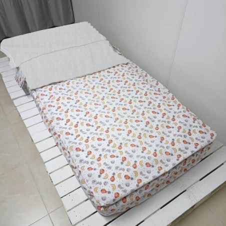 Saco Nórdico Cuna de Bebé Invierno Franela Algodón Conejitos Arcoíris Con Cremallera y Fuelle Royal 