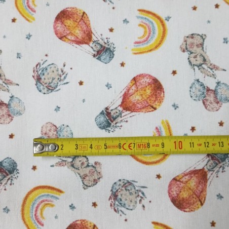 Detalles diseño infantil Saco Nórdico Cuna de Bebe Conejitos Arcoíris invierno Franela Algodón Royal