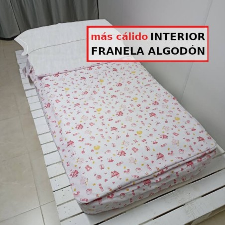 Saco Nórdico Bebé Franela Algodón Invierno Dulzura Girl Con Cremallera y Fuelle Royal