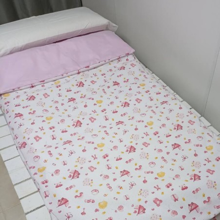 Funda Nórdica Cuna de Bebé Dulzura Girl Rosa Reversible 1 pieza Royal