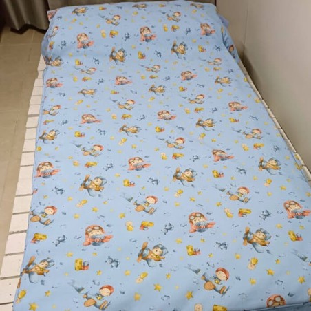 Funda Nórdica Osito Aventura Azul Royal Reversible 1 pieza Extendida