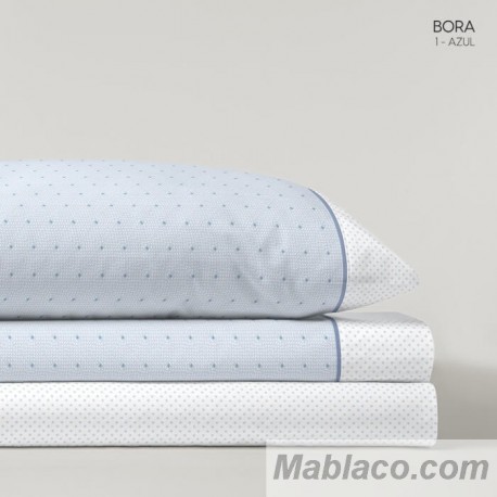 Juego de Sábanas Bora Azul 100% Algodón Serena Cotton Luxe