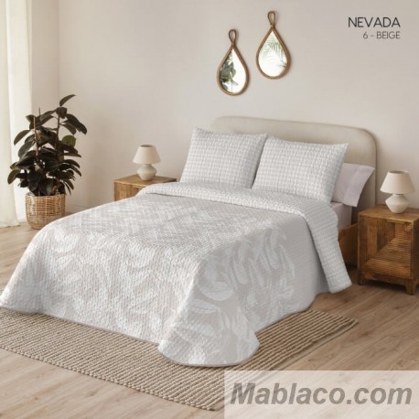 Colcha Bouti Reversible Nevada Beige Anverso
