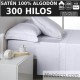 Juego de Sábanas Listado Blanco Satén 300 hilos 100% Algodón Estelia