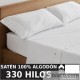 Juego de Sábanas Atia Blanco Satén 330 hilos 100% Algodón Estelia