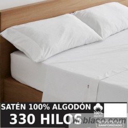 Juego de Sábanas Atia Blanco Satén 330 hilos 100% Algodón Estelia