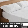 Juego de Sábanas Atia Blanco Satén 330 hilos 100% Algodón Estelia