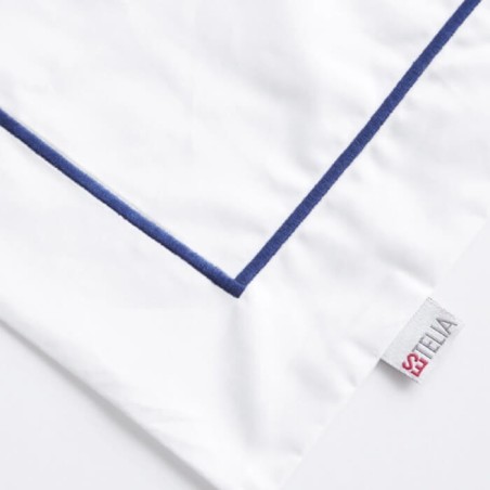 Funda de Cojín Zahora 200 hilos 100% Algodón Blanco-Azul