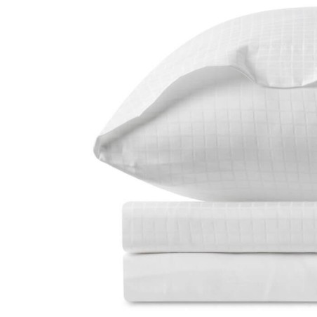 Detalle Funda Nórdica Atia Blanco 330 hilos Satén 100% Algodón Estelia