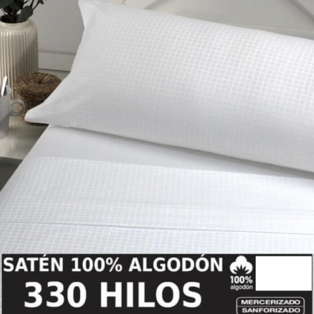 Funda Nórdica Atia Blanco 330 hilos Satén 100% Algodón Estelia