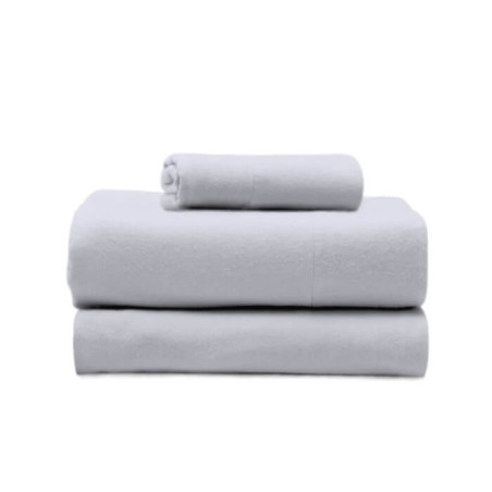 Juego de Sábanas Franela de Algodón Lisa Perla Estelia