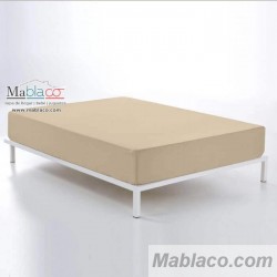 Sábana Bajera Beige Punto Camiseta Jersey 100% Algodón Abece