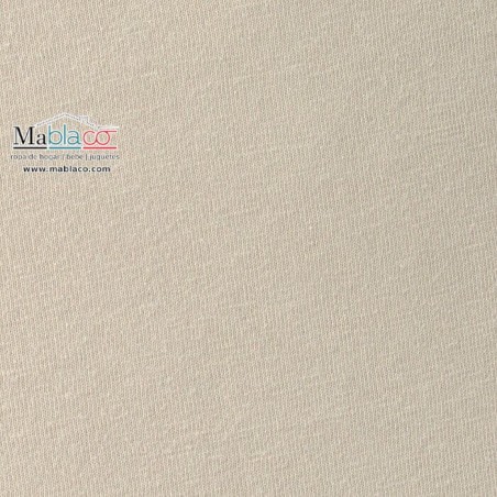 Detalle Tejido Sábana Bajera Beige Punto Camiseta Jersey 100% Algodón Abece