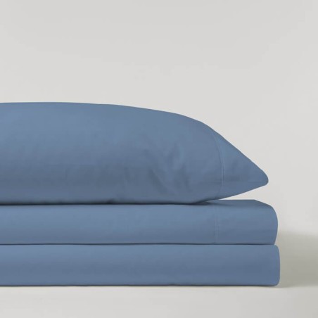 Juego de Sábanas Liso Azul Oceano Serena
