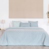Colcha Jacquard Reversible Caños Turquesa