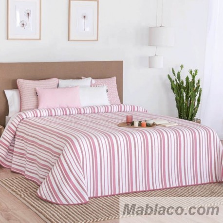 Colcha Jacquard Lances Rosa