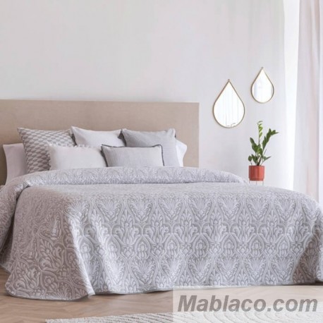 Colcha Jacquard Reversible Muxia Gris